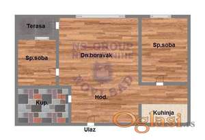 Novo naselje , 44m2 dvoiposoban 065/448-4648