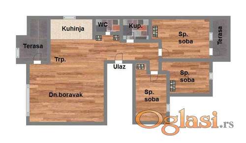 Adice,  četvorosoban,86m2