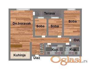 Četvorosoban stan u izgradnji, Marije Bursać, cena je sa pdv-om. Kontakt 0621048521