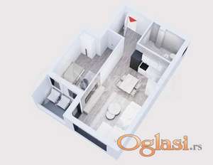 Novogradnja, dvosoban, 41 m2, Čalije
