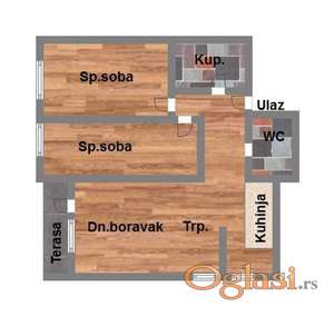 Trosoban stan na Telepu-67m2