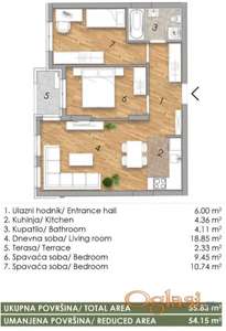 Stan u izgradnji odličnog kvaliteta gradnje i opreme. Podbara!