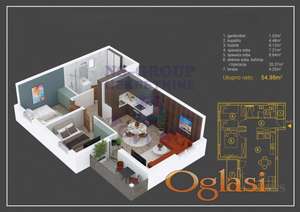 Dvoiposoban stan, 55m2, Petrovaradin