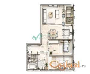 Novi Sad, Telep - Dvoiposoban stan u izgradnji sa povratom PDV - 60m2 