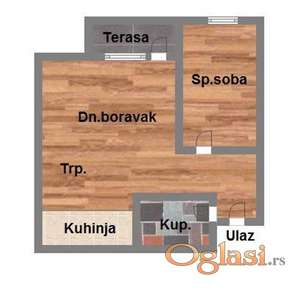 Dvosoban 44m2 na Novoj Detelinari