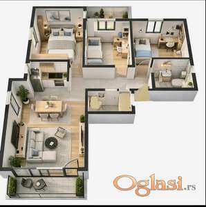 Novi Sad, Veternik, Odličan četvorosoban stan sa povratom Pdv-a