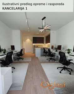 Poslovni prostor za izdavanje u Beogradu na vodi, sa kancelarijskim nameštajem, 55m2