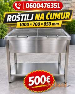 Rostilj na cumur 1000-700-850mm,otvoren