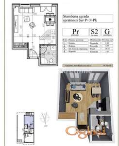 Podbara-Direktna prodaja-Jednoiposoban stan 38 m2 na poželjnoj top lokaciji-mogućnost povrata PDV-a-065/385 8880