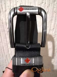 Novi muski kozni markirani kais Dsquared u crnoj boji Novo