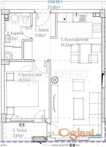 Novogradnja, direktna prodaja, Dubočica, 53m2