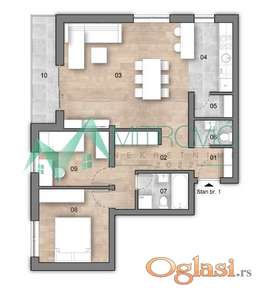 Dvoiposoban stan sa parking mestom, 63m², 1957€/m²!!!