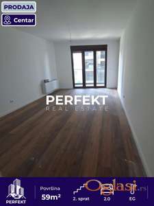 Centar novogradnja, 59m2, II, dvosoban