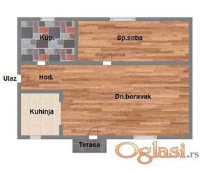 Dvosoban sa PDV-om, Adice, 51m2