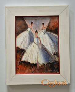 Ulje na platnu - Balerine, prelepa slika!
