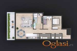 Novi Sad, Novo Naselje - Luksuzan, veoma komforan petosoban stan + parking i garaža! 