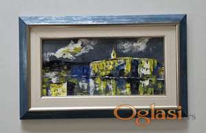 Ulje na platnu - Noc iznad mora, prelepa slika!