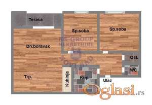 Dvoiposoban stan u izgradnji kod Instituta, 59m2.