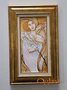 Ulje na platnu - Zlatna elegancija, prelepa slika!