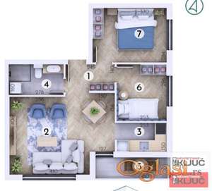 ADICE, 54m2, Dvoiposoban sa pdv