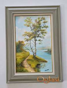 Ulje na platnu - Breza na obali