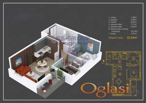 Dvoiposoban stan 53m2, Alibegovac!