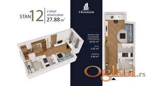 Garsonjera , 27.88 m2 , Temerinski Put 51 , Novogradja