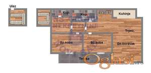 Trosoban stan na Bulevaru Patrijarha Pavla,73m2