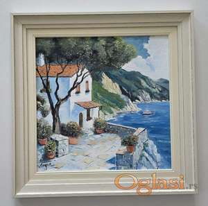 Ulje na platnu - Terasa mediterana, prelepo!