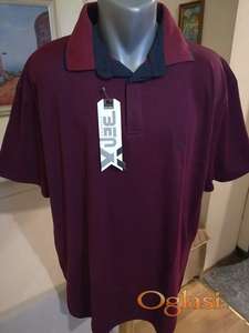Nova muska pamucna majica sa kragnom Benx u velikom broju 4XL 5XL Bordo Novo