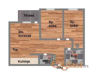 Trosoban stan od 56m2 na Somborskom bulevaru!