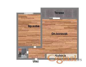 Dvosoban 40m2 Telep