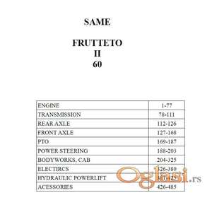 Same Frutteto II 60 - Katalog delova