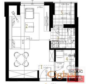 PETROVARADIN, 29m2, Jednosoban sa pdv