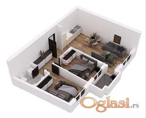 Novi Sad, Telep, Prelep trosoban stan sa povratom PDV-a