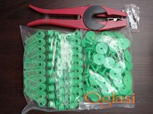 Brojevi za obeležavanje stoke,klešta za postavljanje i skidanje,markeri