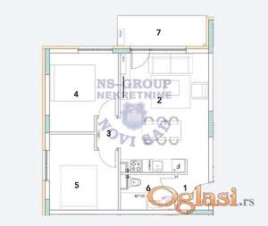 U izgradnji trosoban stan 58m2.