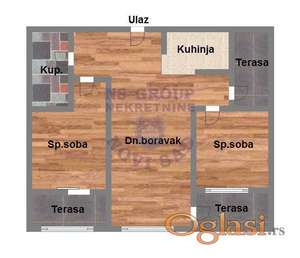 Trosoban, 59m2 Zeleznicka Stanica
