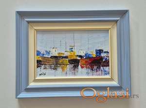 Ulje na platnu - Pristaniste, prelepa slika!