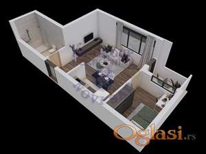 Dvosoban stan u izgradnji 40m2, Petrovaradin