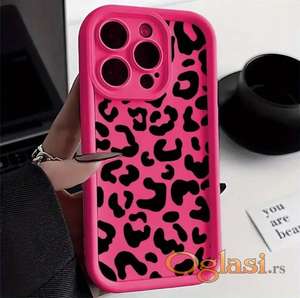 iPhone 12 PINK leopard print maska