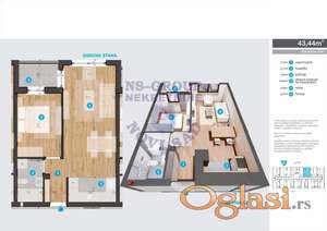 Dvosoban 43m2 Somborski bulevar