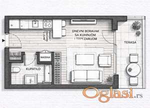 studio 40,62 m2-BW BELLA ispod cene Belgrade Waterfront-a ID#1709