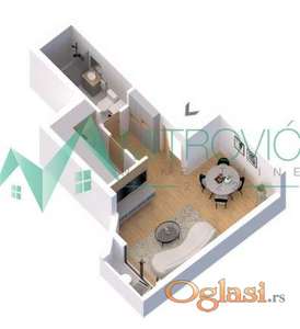 Petrovaradin, Novi Majur - Jednosoban stan 33 m2 