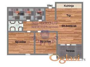 Trosoban stan sa povratom PDVa - Podbara