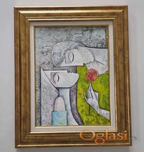 Ulje na platnu - Udvaranje sa ruzom, prelepo!