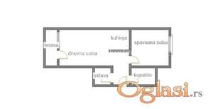 Detelinara-Kompletno Renoviran Dvosoban stan 47 m2 na drugom spratu-065/385 8880