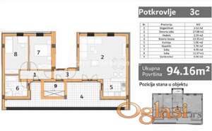 Veternik-Useljiv Trosoban stan 95 m2 na Top Lokaciji-065/385 8880
