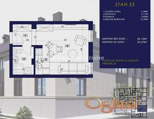 Centar-Garsonjera 25 m2 u Izgradnji-povrat Pdv-065/385 8880