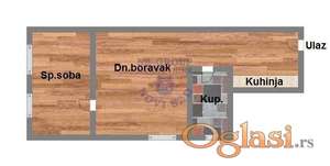 Jednoiposoban 36m2  Adice